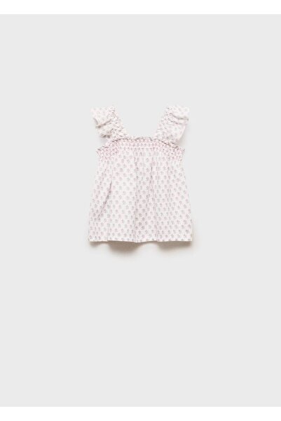 MANGO Baby Μπλούζα κεντημένη με βολάν