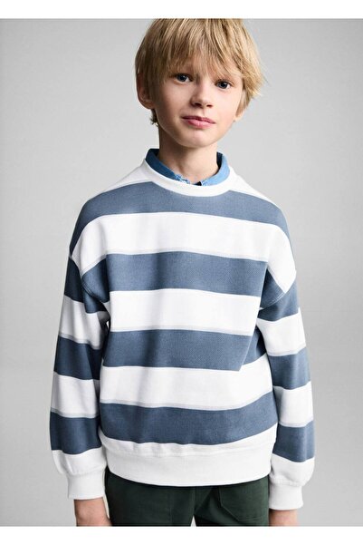 MANGO Kids Çizgili Koton Sweatshirt