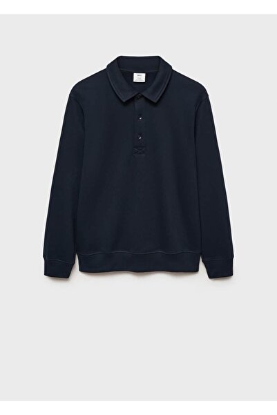 MANGO Man Regular kesim pamuklu polo sweatshirt