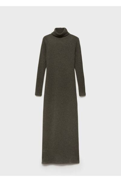 MANGO Woman Balıkçı yaka triko elbise