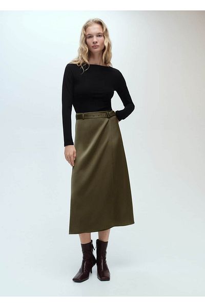 MANGO Woman Satin Look Dress