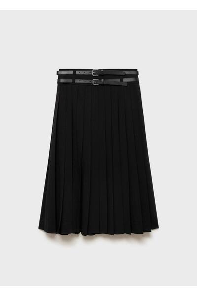 MANGO Woman Çift Kuşaklı Pileli Etek