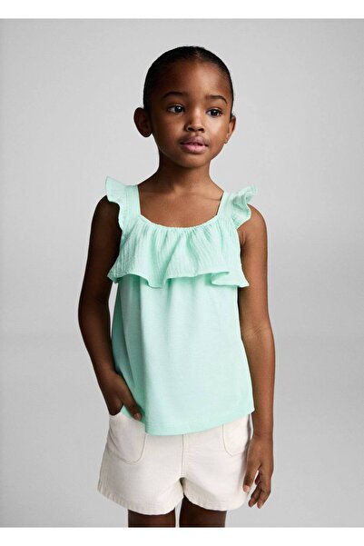 MANGO Baby Frilly Woven T-Shirt