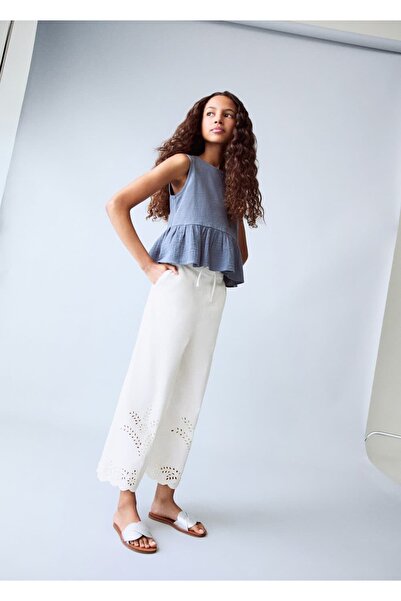 MANGO Kids İşlemeli pantolon