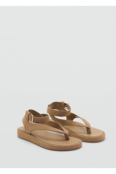 MANGO Woman Tokalı nubuk sandalet