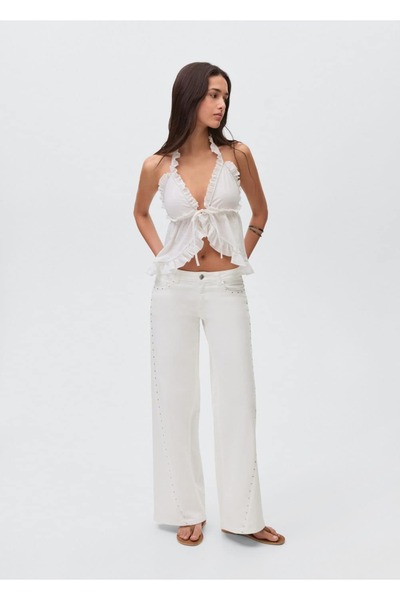 Mango Teen Pantaloni de blugi cu talie joasă