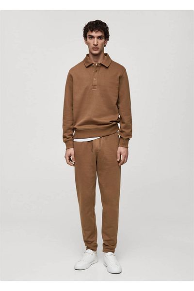 MANGO Man Drawstring Cotton Jogger Pants