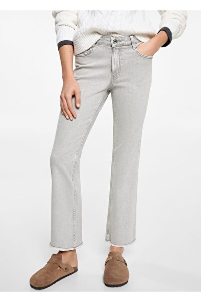 Mango Teen İspanyol paçalı kısa jean pantolon