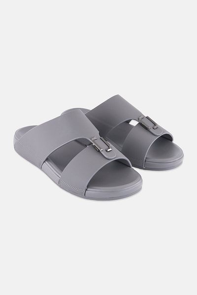 Algspar Men Slip On Arabic Sandals, Grey