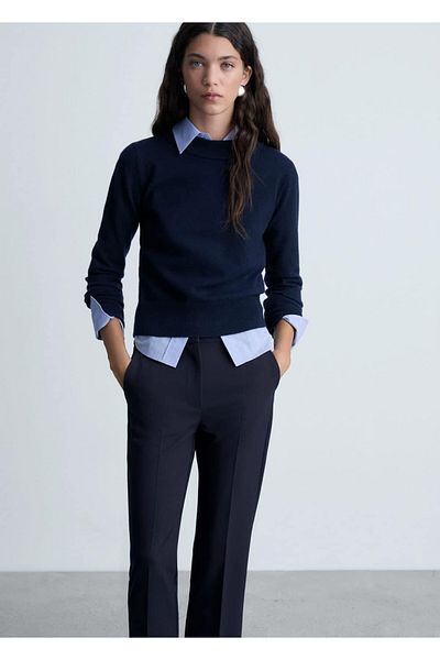 MANGO Woman Straight Cut Trousers with Pens