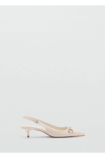 MANGO Woman Crystal Jewelled Open Heel Shoes