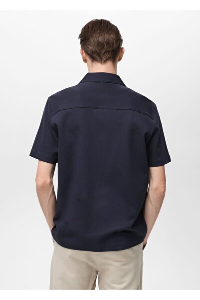 MANGO Man Göğsü cepli koton gömlek