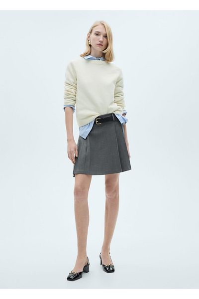 MANGO Woman Plaid Mini Skirt