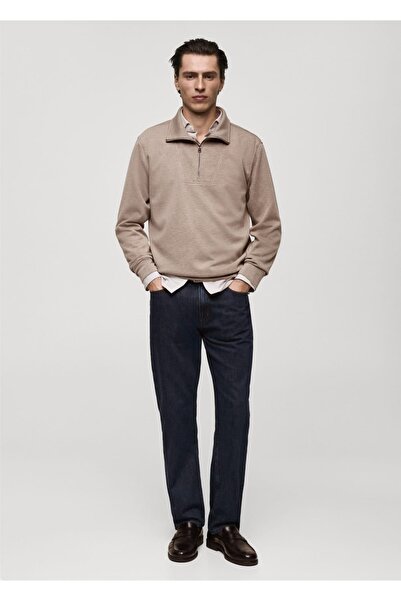 MANGO Man Regular kesim fermuarlı yaka sweatshirt