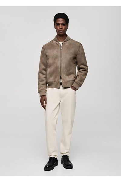 MANGO Man Σουέντ Bomber Jacket