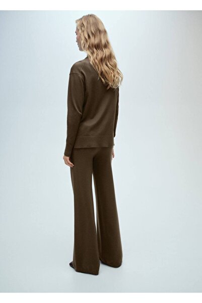 MANGO Woman İnce Örgü Wide Leg Pantolon