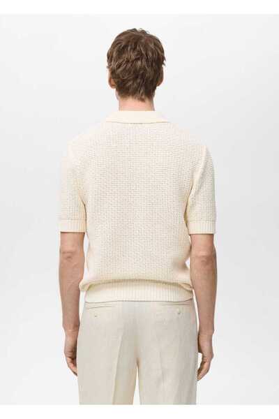 MANGO Man Ajur pamuklu triko polo gömlek