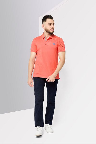 La Martina Men Regular Fit Embroidered Short Sleeves Polo Shirt, Orange