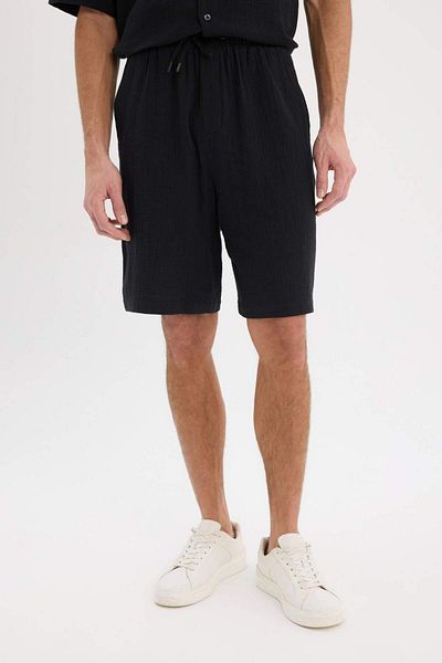DeFacto 100% βαμβακερό Relax Fit Muslin Basic Plain βερμούδα σορτς με τσέπες C7589ax25sm