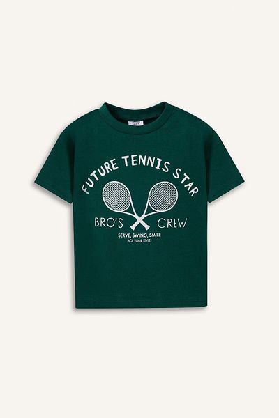 DeFacto Baby Boy Crew Neck Sports Printed Short Sleeve T-Shirt E1001A525Sm