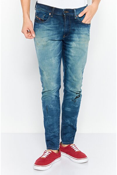 Diesel Men Slim Fit Washed Stretchable Denim Jeans, Blue