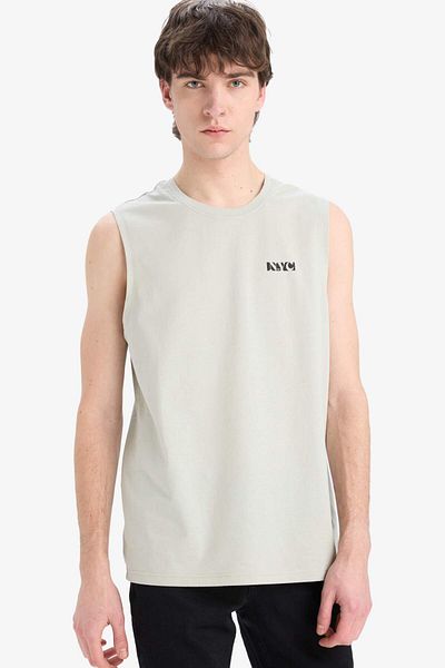 DeFacto 100% Cotton Regular Fit Crew Neck Printed Undershirt E3217Ax25Hs