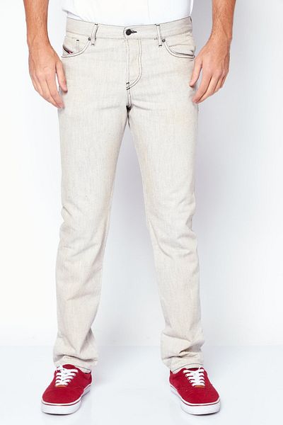 Diesel Men D-kras Slim Fit Mid Waist Non-stretchable Denim, Grey