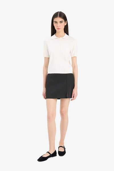 DeFacto A-Line Regular Waist Mini Black Skirt F2784Ax25Sp