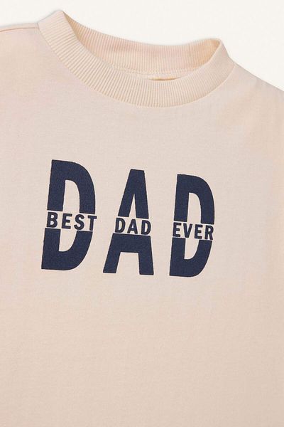 DeFacto Baby Boy Dad Printed Crew Neck Short Sleeve T-Shirt C3997A525Sm