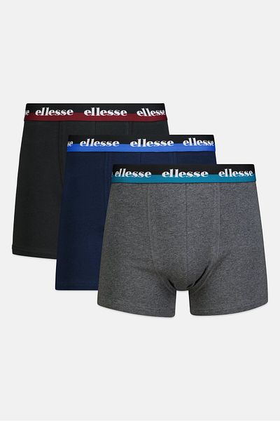 Ellesse Men 3 Pieces Brand Logo Trunks, Multicolor