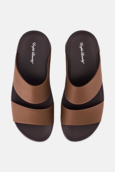 English Laundry Men 2 Strap Slip On Arabic Sandals, Brown