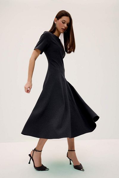 DeFacto Crew Neck Basic Plain Short Sleeve Midi Summer Dress F3816Ax25Sm