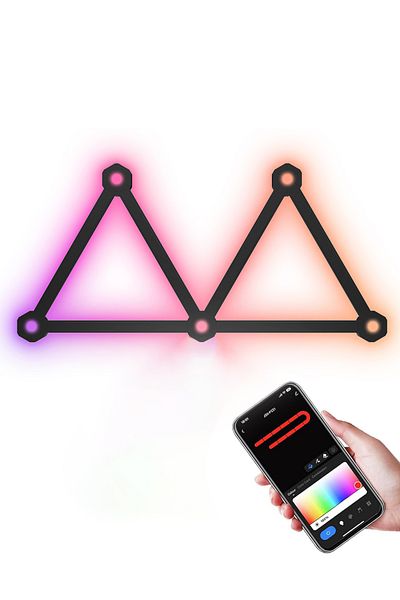 sharpdo RGB LED Geometric Splicing Light Strip Set, Supports Bluetooth and App Connection