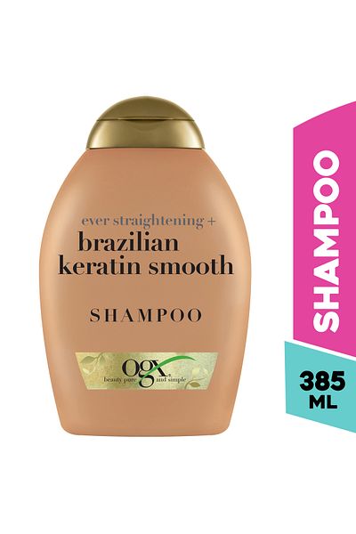 OGX Ever Straightening + Keratin Smooth Shampoo 385ml | Smooths, Strengthens & Fights Frizz