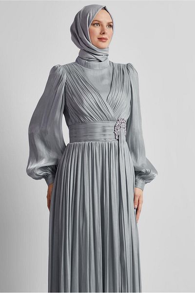 Alvina Stone Detailled Evening Dress 50520