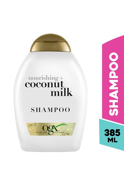 OGX Nourishing+ Coconut Milk Shampoo 385ml | Strengthens, Hydrates & Adds Shine to Hair