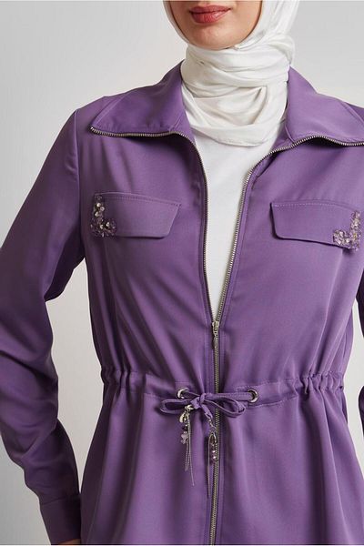Alvina Satin Suit with Pleated Skirt 45385