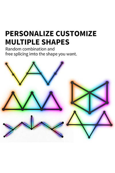 sharpdo RGB LED Geometric Splicing Light Strip Set, Supports Bluetooth and App Connection