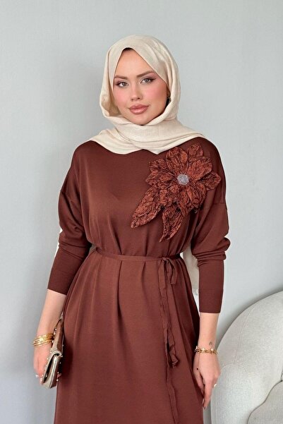 Şulemoda Giyim Φόρεμα Zambak Mercerized Καφέ