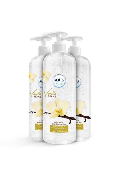 Aquaroche 3 x Hand Wash Bottles Vanilla beans 500ml