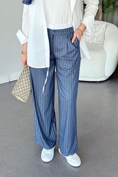 Şulemoda Giyim Παντελόνι Brsk ριγέ μπλε