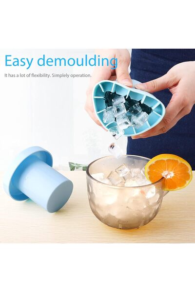 Choice47 DOXISHRUKY Mini Ice Maker Cup, Cylinder Ice Cube Mold with Lid (Small)