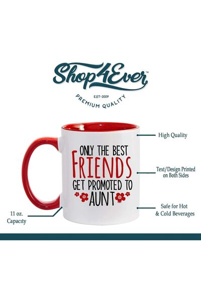 Be Care Shop For Ever Ceramic Coffee Mug with Red Handle printed with 'Only The Best Friends Get Promoted to