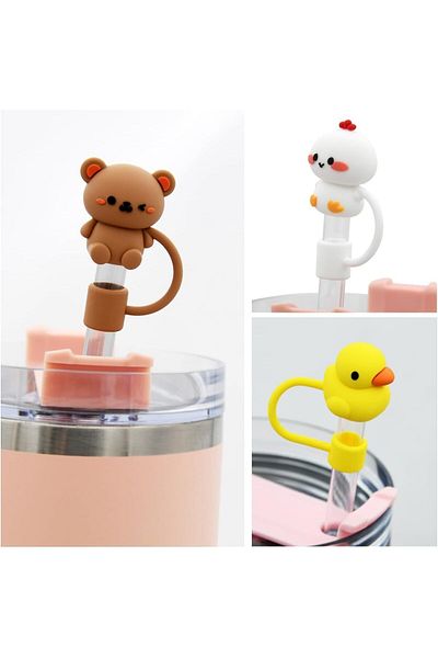 Generic DDMA Silicone Straw Covers Cap 5Pcs, Straw Cover Cap for Stanley Cup, Silicone Straw Topper Compati