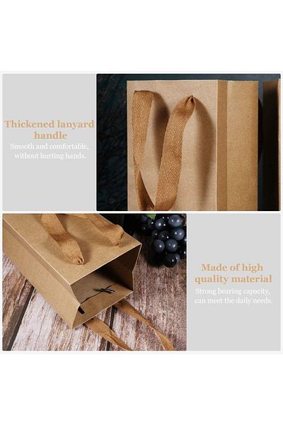 Generic Azonee 12 Pack Brown Kraft Wine Bags - Perfect for Weddings, Birthdays, Baby Showers & Parties - 11