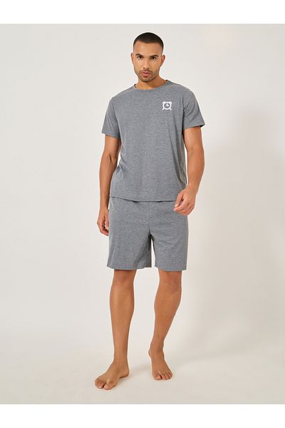 Styli Slogan Front and Back Printed T-Shirt and Shorts Set