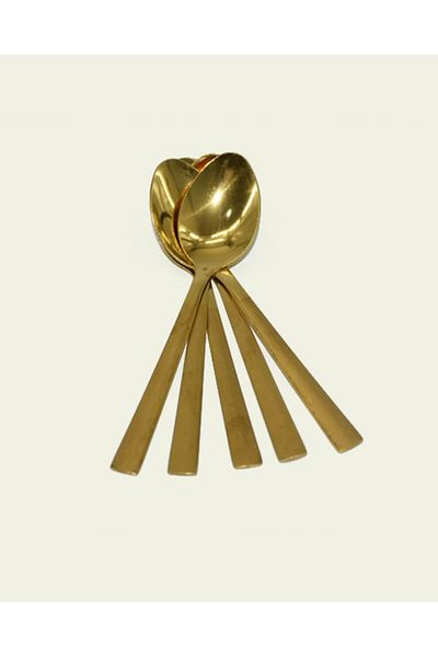 Generic Teaspoon Set of 12 Gold x 11.2 x 2.4cm