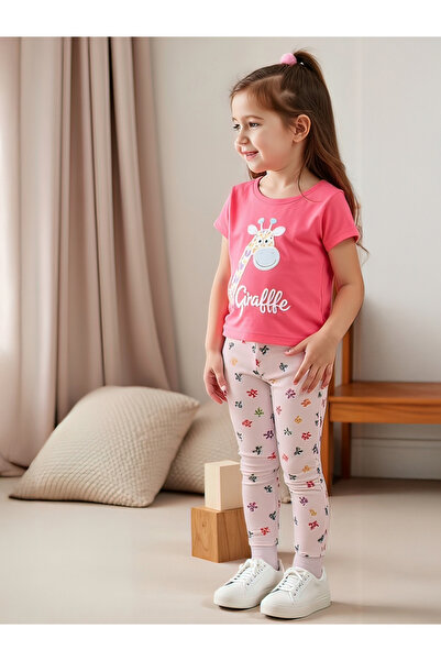 Take Two By Styli Kids 2pcs Graphic Print Short Sleeve T-Shirt and Leggings