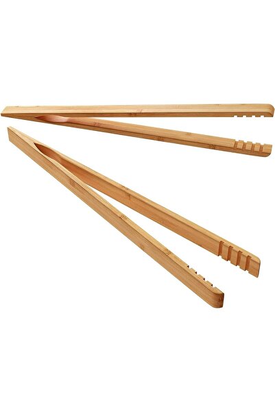 Arabest 2-Pack Bamboo Toaster Tongs, Wooden Cooking Clips for Bread, Fruit, C...