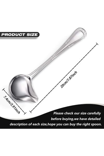 Generic ALMEKAQUZ 2Pcs Stainless Steel Duckbill Spoons, Creative Sauce Soup Spoon With Patterned Handle, Sc